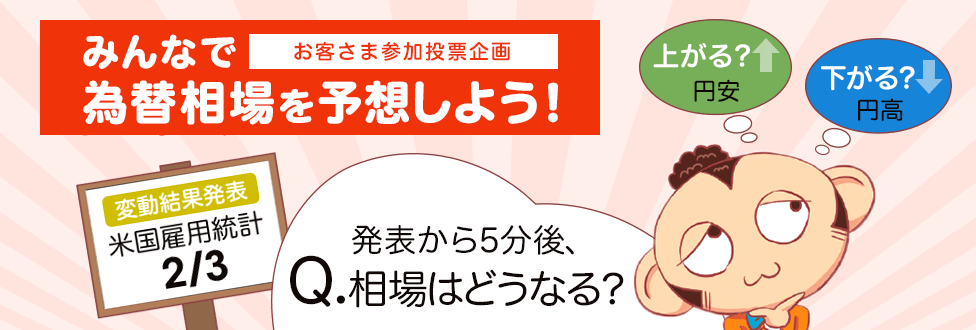 [お客さま参加投票企画] みんなで為替相場を予想しよう！