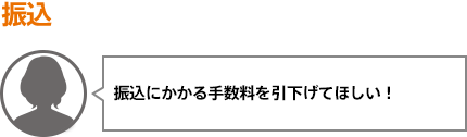 振込にかかる手数料を引下げてほしい！