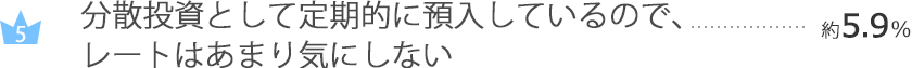 分散投資として定期的に預入しているので、レートはあまり気にしない…約5.9％