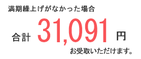 満期繰上げがなかった場合:合計31,091円お受取いただけます。