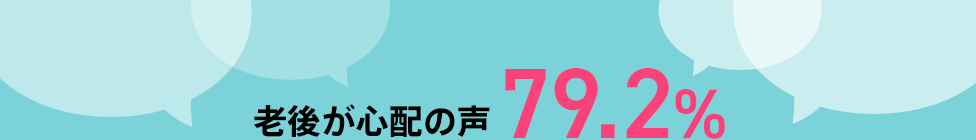 老後が心配の声　79.2％